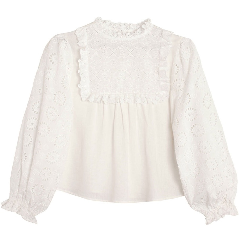 Rollas - NWT “Paris” white lace blouse